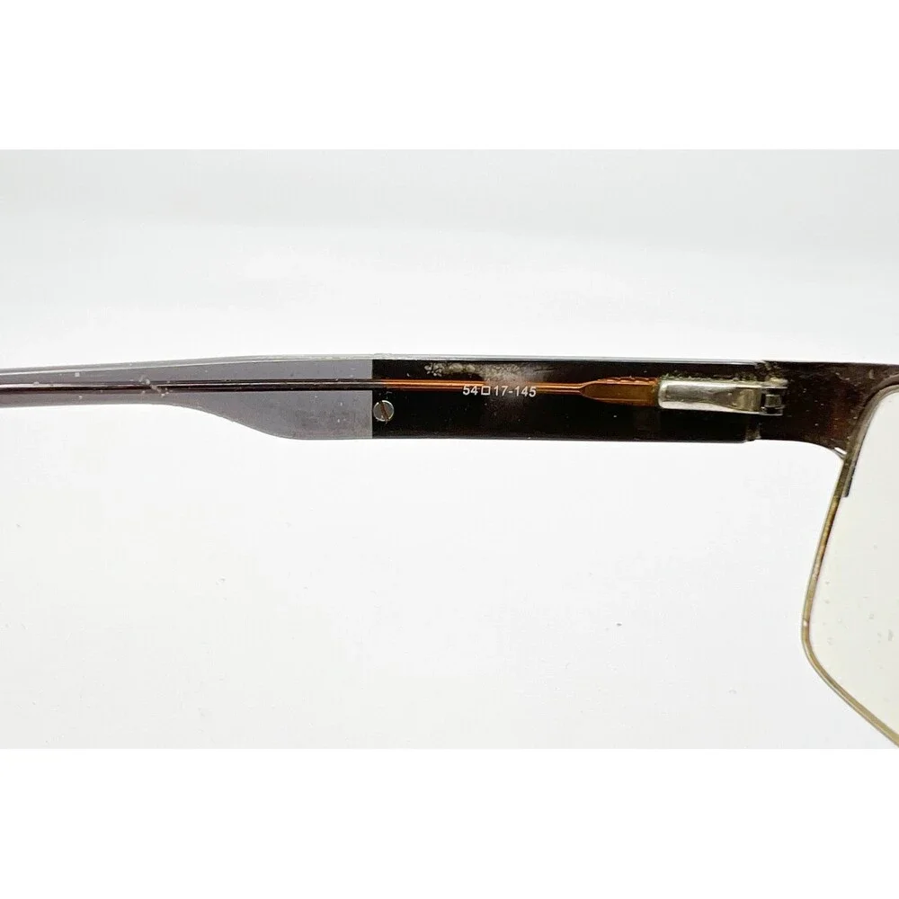 A&C Eyeglasses Frames Mens Brown Rectangular Half Rim 54-17-145
